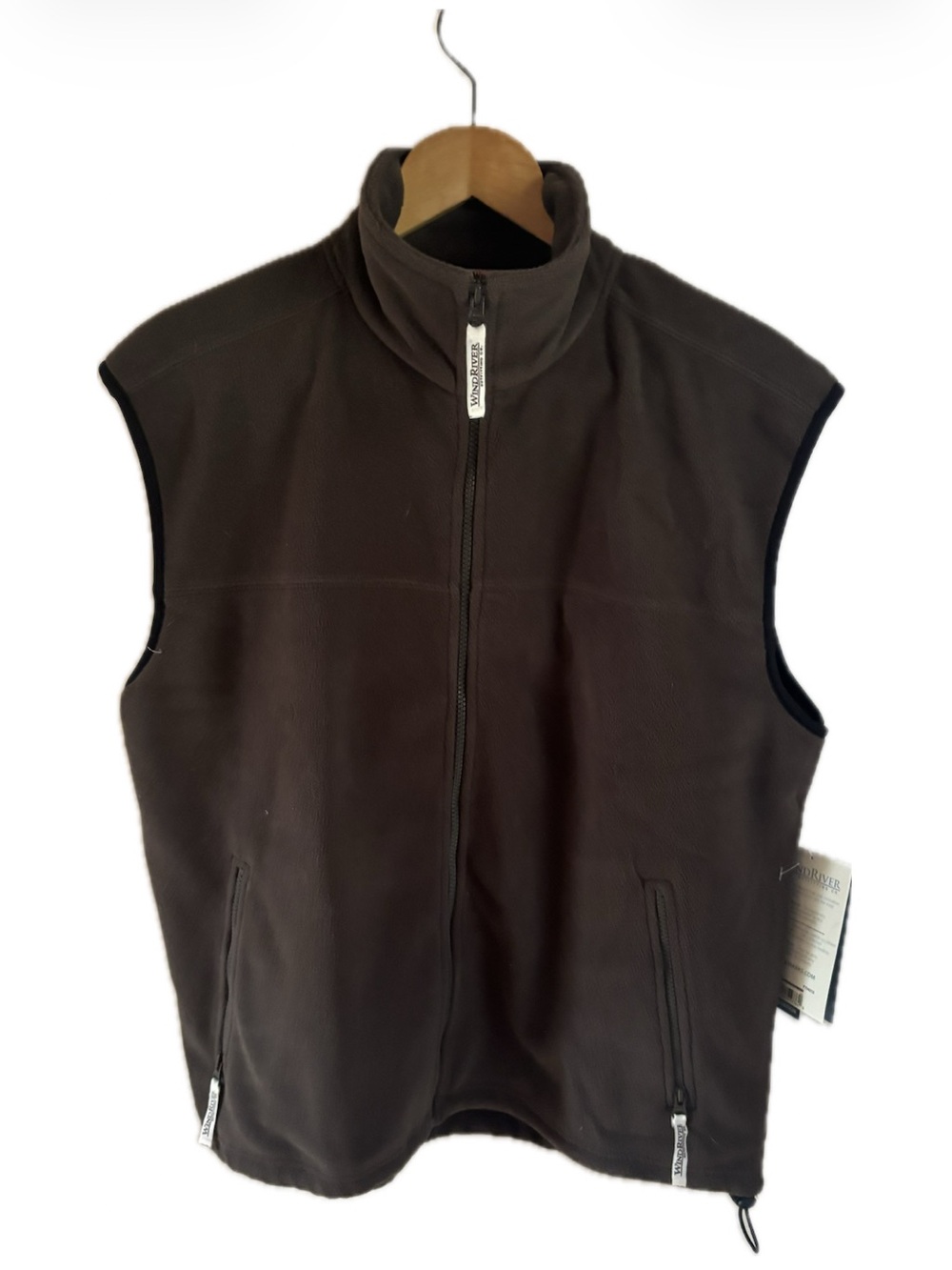NWT Windriver Men’s Brown Fleece Zip-Up Vest Lightweight Layering